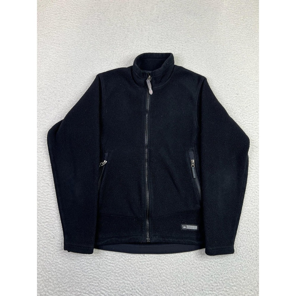 REI Jacket Women's Small Black Polartec Fleece Full Zip Outdoor Hiking